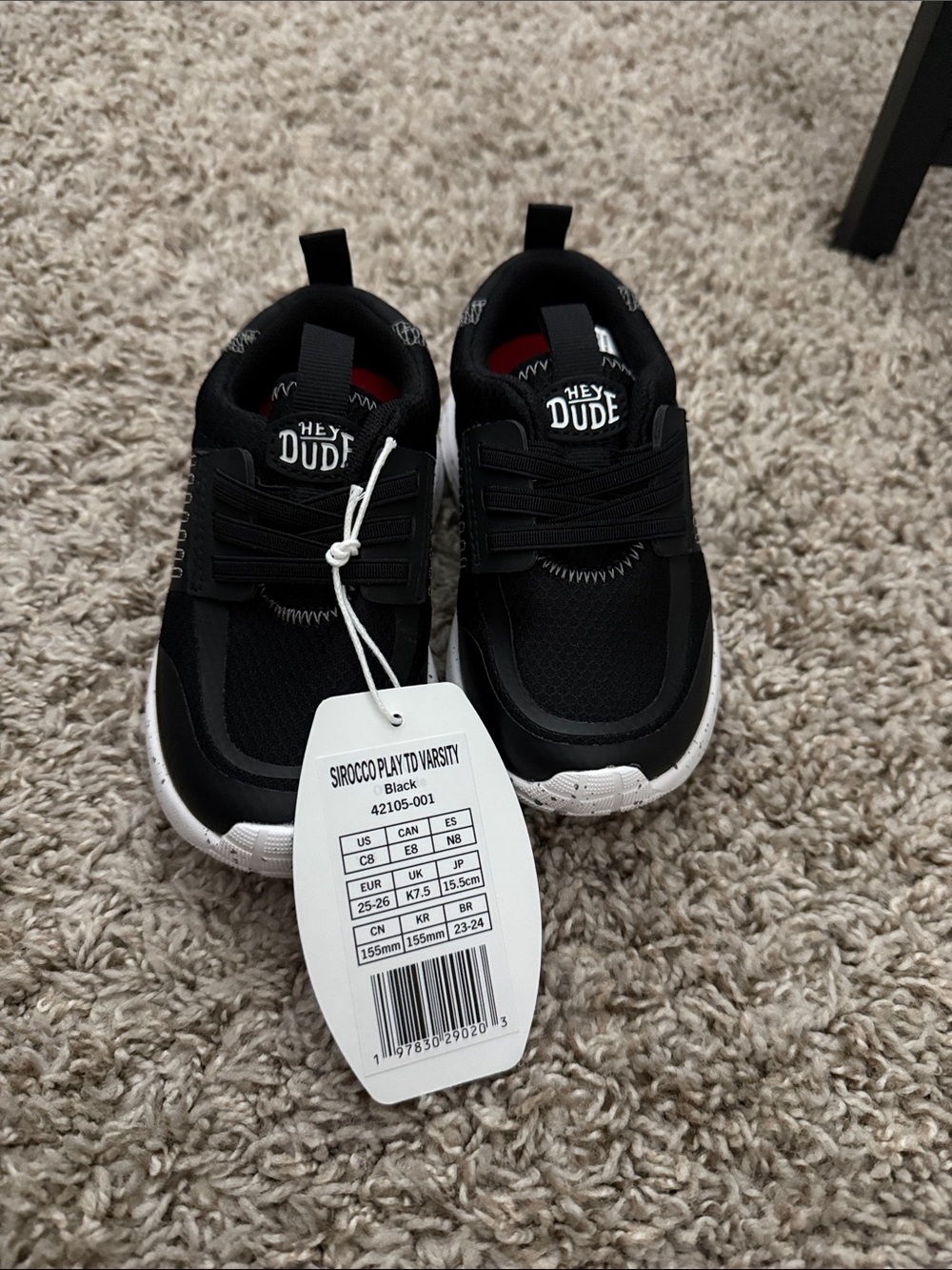 Hey Dude Black Kids Sirocco Play TD Sneakers